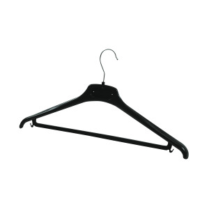 Alba+Coat+Hanger+450x22x60mm+Plastic+Black+%28Pack+of+20%29+PMBASICPL