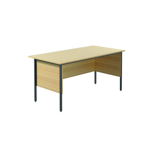 Serrion+Rectangular+4+Leg+Desk+with+Modesty+Panel+1500x750x730mm+Ferrera+Oak+KF838370