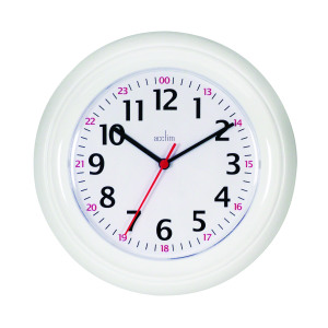 Acctim+Wexham+24+Hour+Plastic+Wall+Clock+White+21862