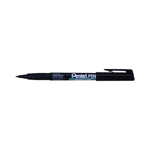 Pentel+Permanent+Marker+Fine+Black+%28Pack+of+12%29+NMS50-A