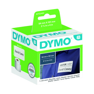 Dymo+99014+LabelWriter+Labels+54mm+x+101mm+Black+on+White+%28Pack+of+220%29+S0722430