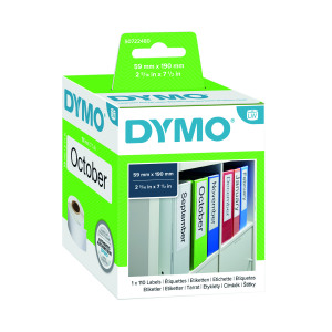 Dymo+99019+LabelWriter+Lever+Arch+File+Labels+190mm+x+59mm+%28Pack+of+110%29+S0722480