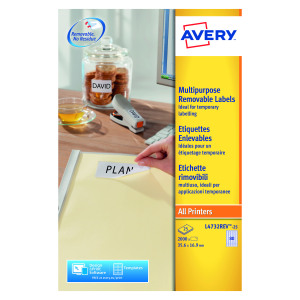 Avery+Removable+Labels+80+Per+Sheet+White+%28Pack+of+2000%29+L4732REV-25