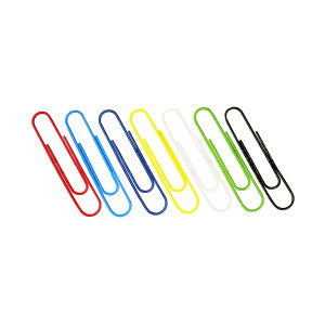 Paperclips+Coloured+32mm+10+x+100+%28Pack+of+1000%29+30601
