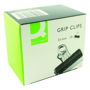 Q-Connect+Grip+Clip+51mm+Black+%2810+Pack%29+KF01289