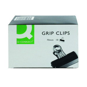 Q-Connect+Grip+Clip+70mm+Black+%2810+Pack%29+KF01290