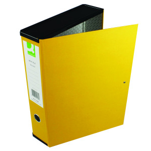 Q-Connect+75mm+Box+File+Foolscap+Yellow+%285+Pack%29+31819KIN0