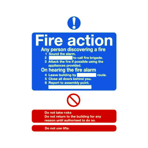 Safety+Sign+Niteglo+Fire+Action+300x250mm+Self-Adhesive+FR03527L
