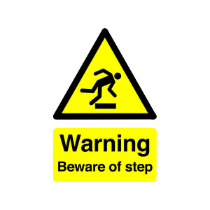 Safety+Sign+Warning+Beware+of+Step+A5+Self-Adhesive+HA21451S