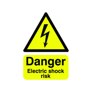 Safety+Sign+Danger+Electric+Shock+Risk+A5+Self-Adhesive+HA10751S