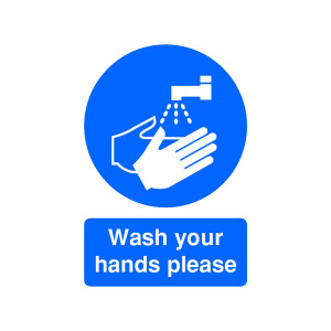 Safety+Sign+Wash+Your+Hands+Please+A5+Self-Adhesive+MD05851S