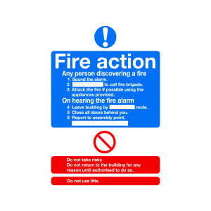 Safety+Sign+Fire+Action+Standard+A5+PVC+%28Can+fill+in+site+speCIFic+information%29+FR03551R