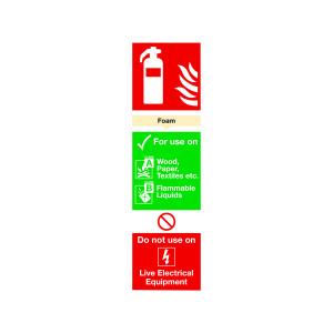 Safety+Sign+Fire+Extinguisher+Foam+For+Use+On+Rigid+PVC+300x100mm+F102%2FR