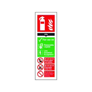 Safety+Sign+Carbon+Dioxide+Fire+Extinguisher+300x100mm+Self-Adhesive+F203%2FS