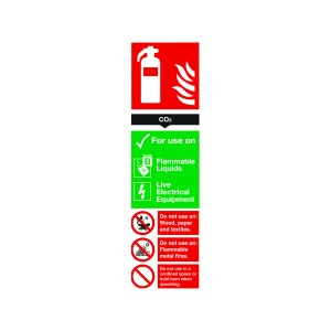 Safety+Sign+Carbon+Dioxide+Fire+Extinguisher+300x100mm+PVC+F103%2FR