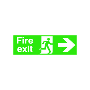 Safety+Sign+Fire+Exit+Running+Man+Arrow+Right+150x450mm+Self-Adhesive+E99A%2FS