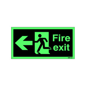 Safety+Sign+Niteglo+Fire+Exit+Running+Man+Arrow+Left+150x450mm+Self-Adhesive+NG27A%2FS