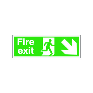 Safety+Sign+Fire+Exit+Running+Man+Arrow+Down%2FRight+150x450mm+Self-Adhesive+E99S%2FS