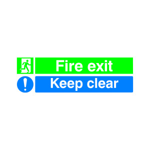 Safety+Sign+Fire+Exit+Keep+Clear+150x450mm+PVC+EC08S%2FR