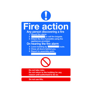 Safety+Sign+Fire+Action+Words+A4+Self+Adhesive+FR03550S