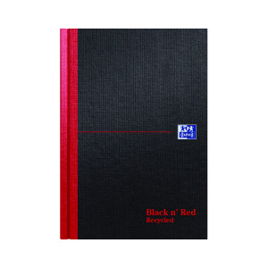 Black+n%26apos%3B+Red+Casebound+Ruled+Recycled+Hardback+Notebook+192+Pages+A5+%28Pack+of+5%29+100080430
