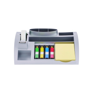 Post-it+Desk+Organiser+Silver+6+Compartment+7000062207