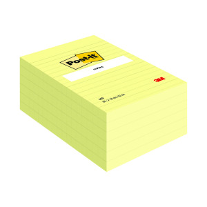 Post-it+Notes+XXL+101x152mm+Lined+Canary+Yellow+%28Pack+of+6%29+660