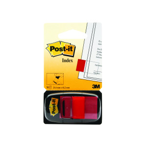 Post-it Index Tabs 25mm Red (600 Pack) 680-1