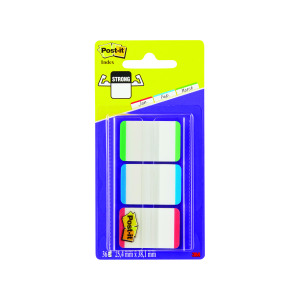 Post-it+Strong+Index+Coloured+Tips+Red%2FGreen%2FBlue+%28Pack+of+66%29+686L-GBR