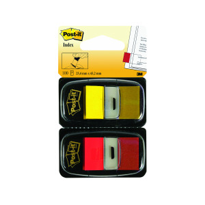 Post-it+Index+Tabs+Red+and+Yellow+%28100+Pack%29+680-RY2