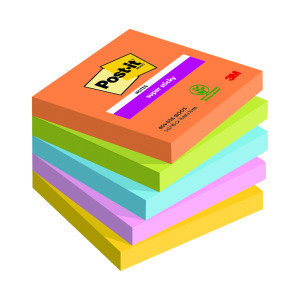 Post-it+Super+Sticky+Notes+Boost+76x76mm+90+Sheet+%28Pack+of+5%29+7100258933