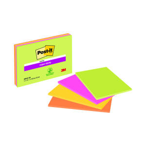 Post-it+Super+Sticky+Meeting+200x149mm+Neon+Ast+%28Pack+of+4%29+6845-SSP