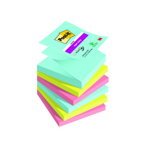 Post-it+Super+Sticky+Z-Notes+76x76mm+90+Sheets+Cosmic+%28Pack+of+6%29+R330-6SS-COS