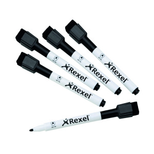 Rexel+Magnet+Dry+Erase+Markers+Black+%286+Pack%29+2104184