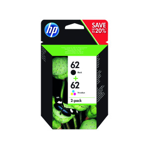HP+62+Inkjet+Cartridges+2-Pack+Black+and+Tri-Colour+CMY+N9J71AE
