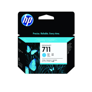 HP+711+Cyan+Inkjet+Cartridge+Tri-Pack+%28Pack+of+3%29+CZ134A
