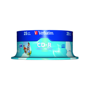 Verbatim+CD-R+Crystal+700MB+Slim+Case+%28Pack+of+25%29+43322