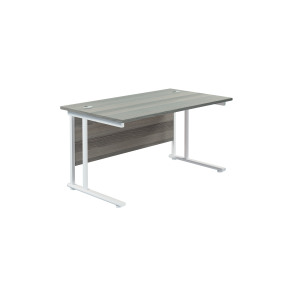 Jemini+Rectangular+Cantilever+Desk+1200x800x730mm+Grey+Oak%2FWhite+KF806875