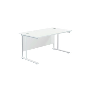 Jemini+Rectangular+Cantilever+Desk+1400x800x730mm+White%2FWhite+KF807018