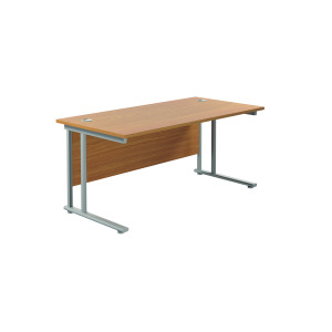 Jemini+Rectangular+Cantilever+Desk+1600x800x730mm+Nova+Oak%2FSilver+KF807063