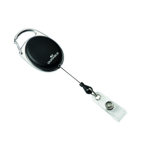Durable+Oval+Badge+Reel+with+Integrated+Metal+Clip+Black+%28Pack+of+10%29+8324%2F01