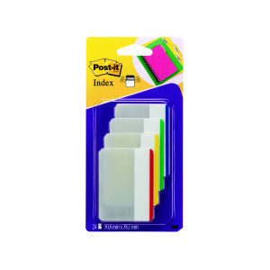 Post-it+Index+Flat+Filing+Tabs+Assorted+%2824+Pack%29+686-F1