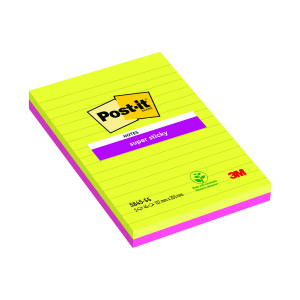 Post-it+Notes+Super+Sticky+127x203mm+Ultra+%28Pack+of+2%29+5845-SSEU
