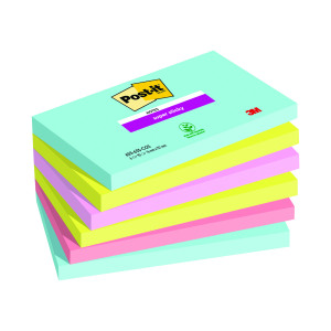 Post-It+Super+Sticky+Notes+76x127mm+Miami+%28Pack+of+6%29+655-6SS-MIA