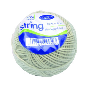 Cotton+String+Ball+Medium+40m+Biodegradable+%28Pack+of+12%29+C172