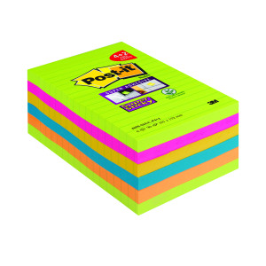 Post-it+Notes+Super+Sticky+XXL+101+x+152mm+Ultra+Colours+%28Pack+of+6%29+4690-SSUC-P4%2B2