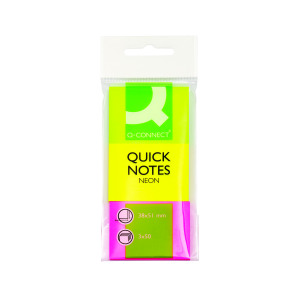 Q-Connect+Quick+Notes+38+x+51mm+Neon+%283+Pack%29+KF01224