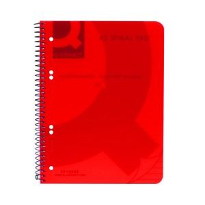 Q-Connect+Spiral+Bound+Polypropylene+Notebook+160+Pages+A5+Red+%285+Pack%29+KF10035