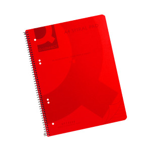 Q-Connect+Spiral+Bound+Polypropylene+Notebook+160+Pages+A4+Red+%285+Pack%29+KF10038