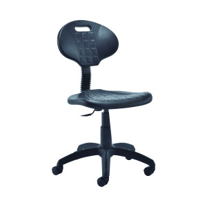 Jemini+Factory+Chair+570x280x610mm+Polyurethane+Black+KF00197